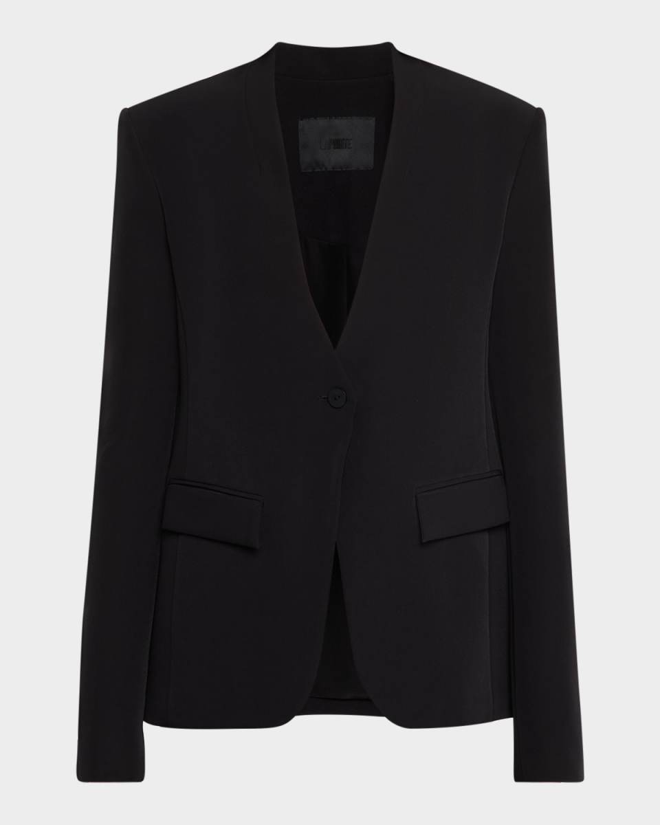 Matte Crepe Single-Breasted Blazer